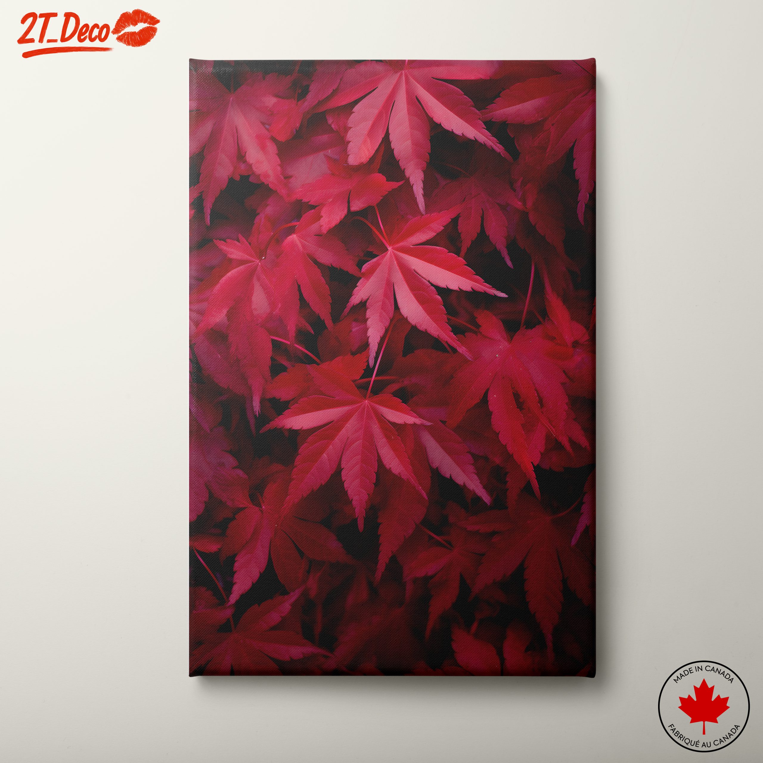 Vibrant Red Maple Leaves Art