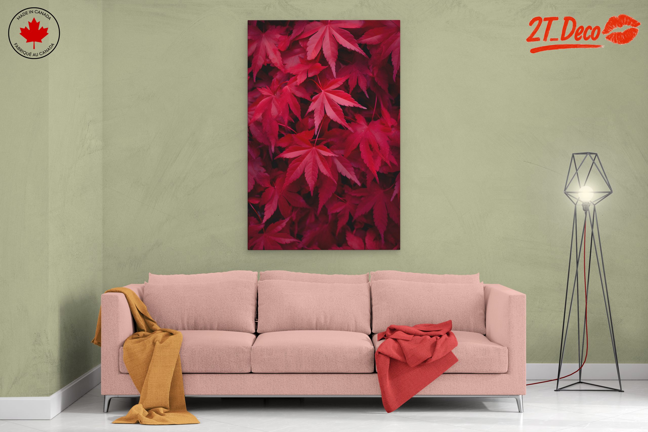 Vibrant Red Maple Leaves Art - Image 2