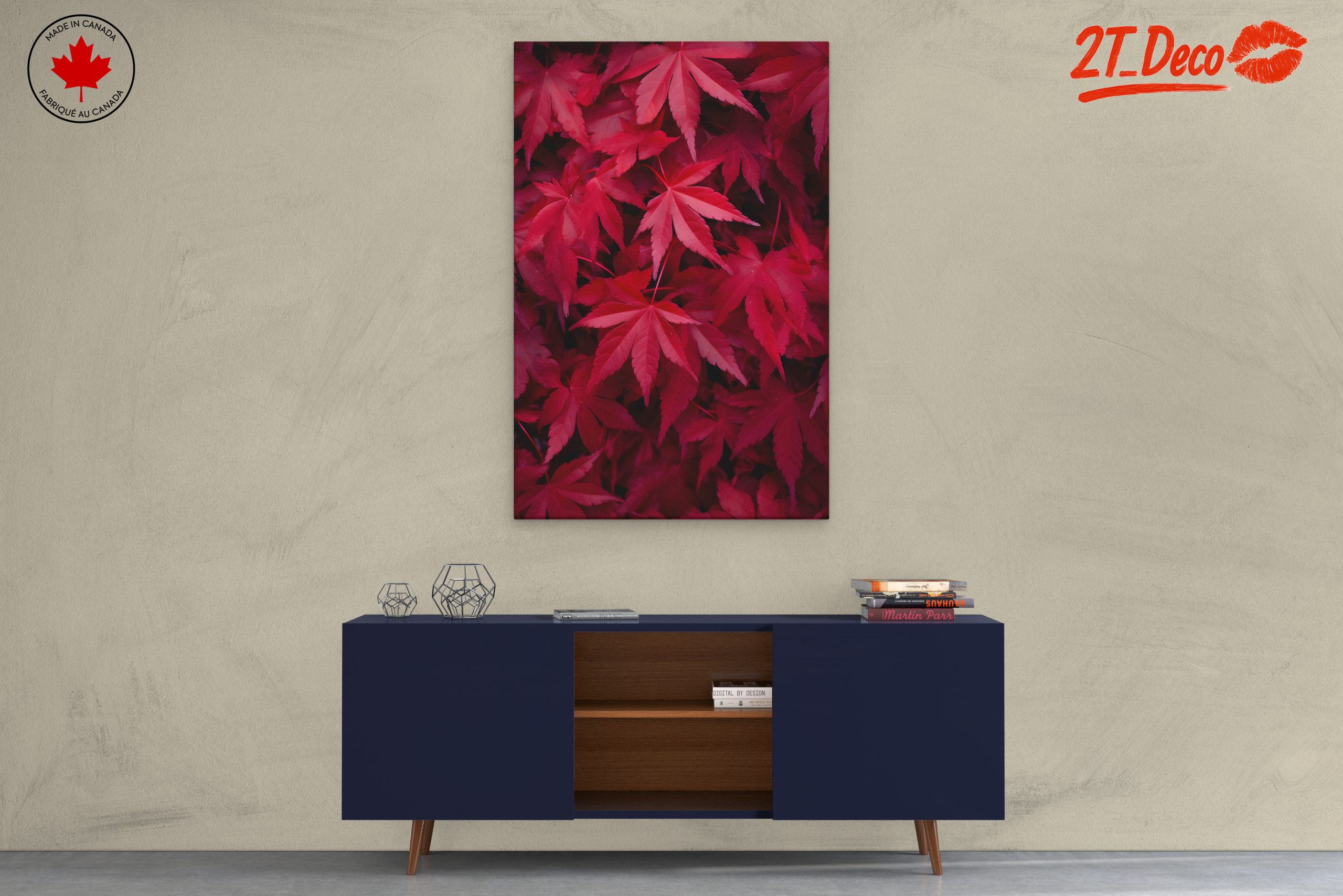 Vibrant Red Maple Leaves Art - Image 3
