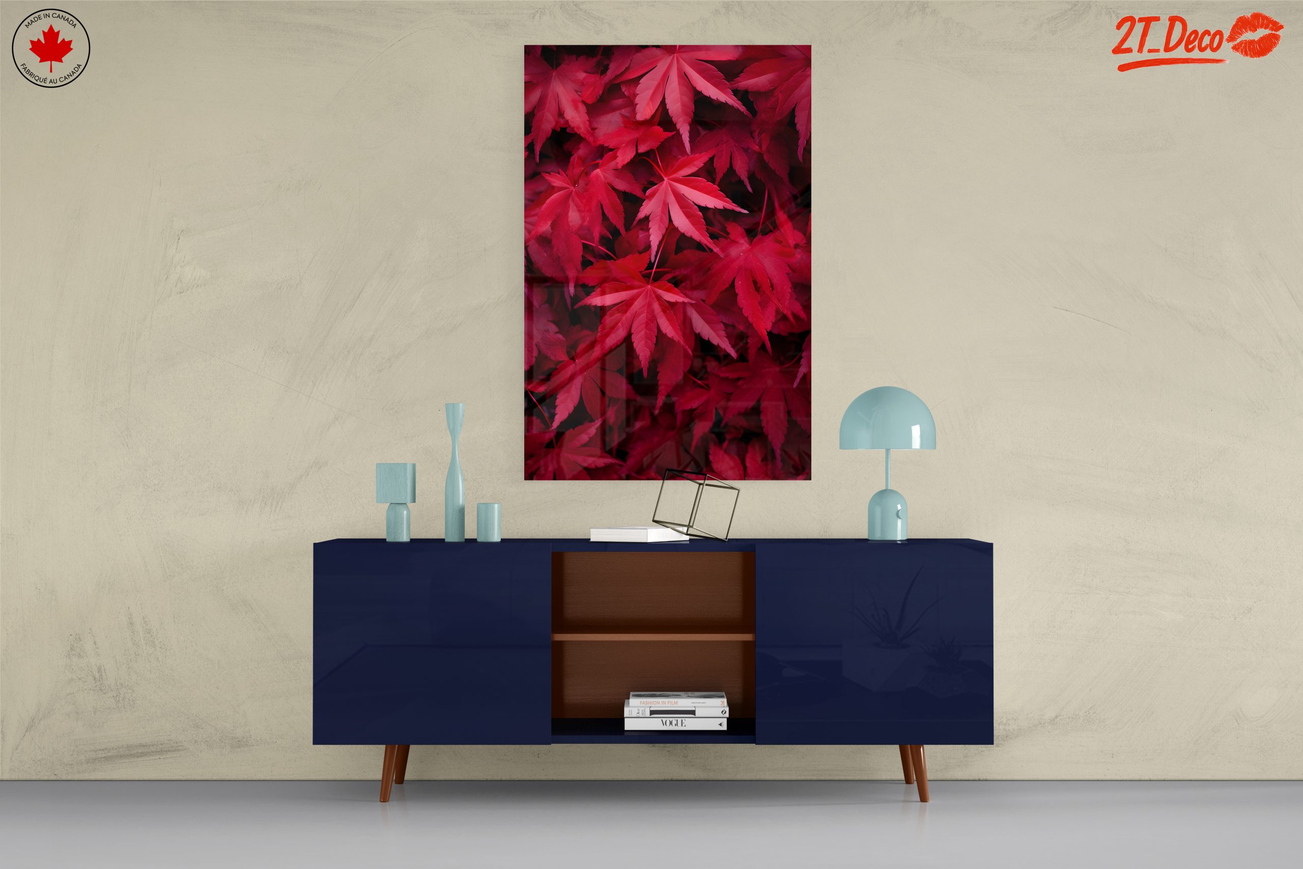 Vibrant Red Maple Leaves Art - Image 8