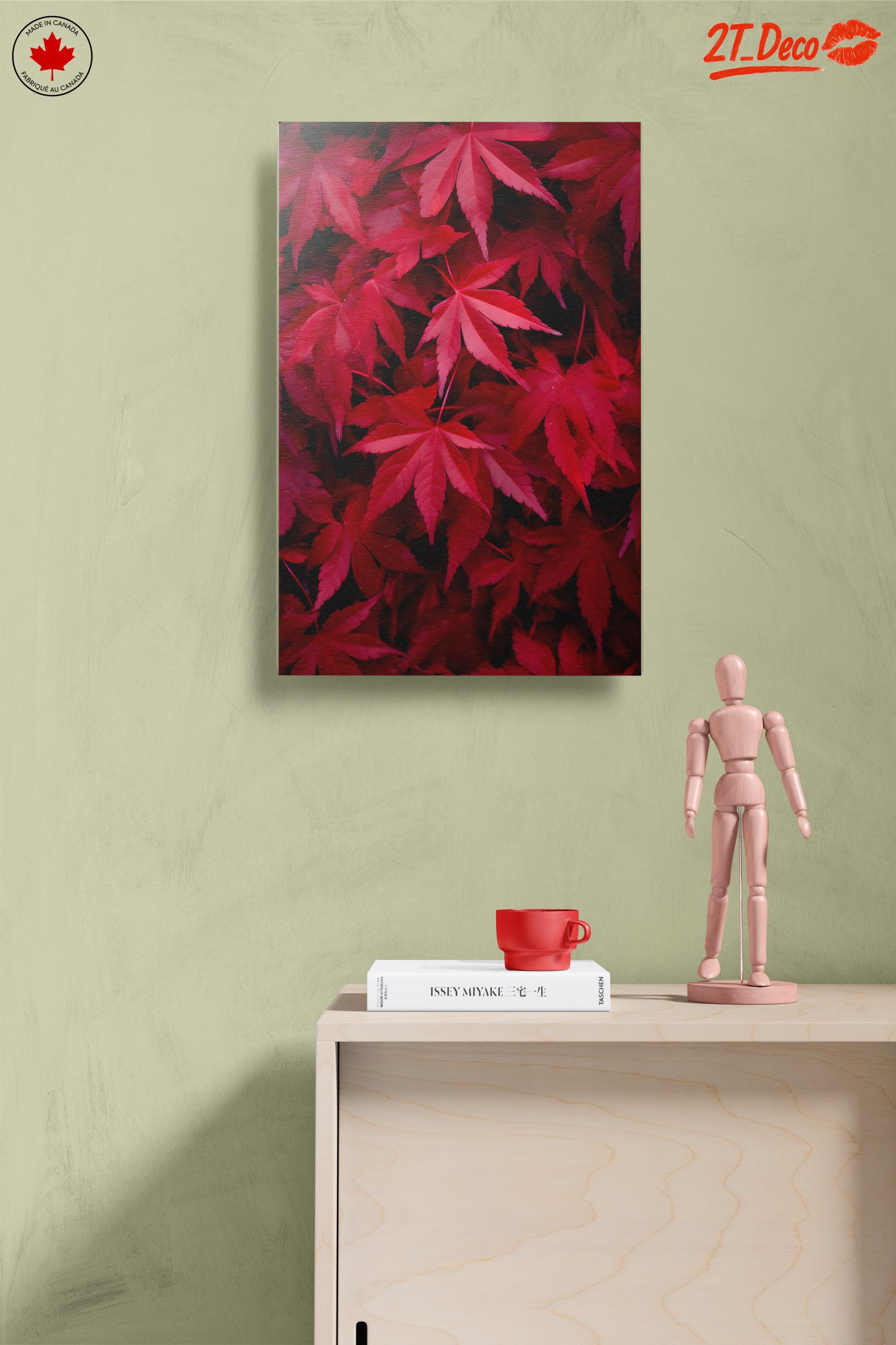 Vibrant Red Maple Leaves Art - Image 14