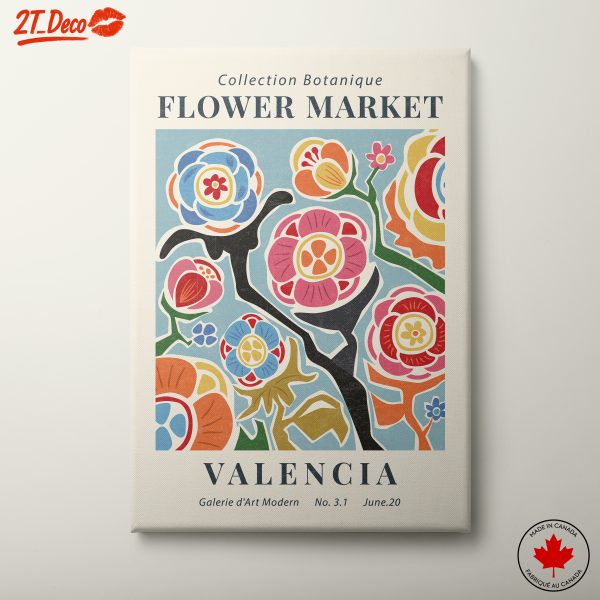 Colorful Flower Market Art from Valencia