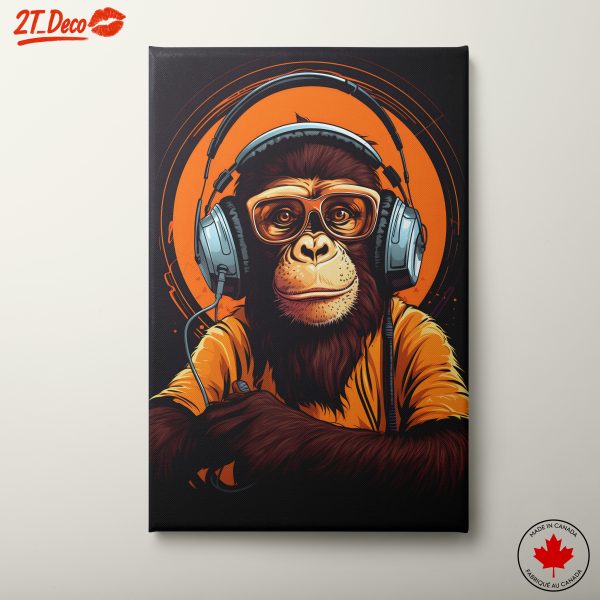 Hipster Monkey in Headphones