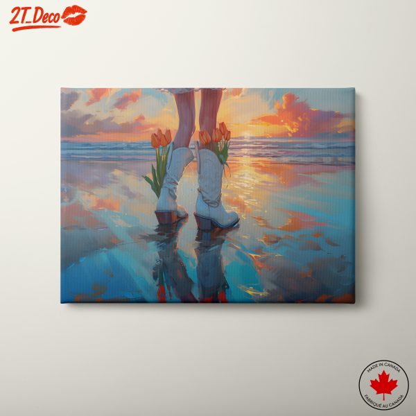 Stylish Sunset Portrait with Flowers