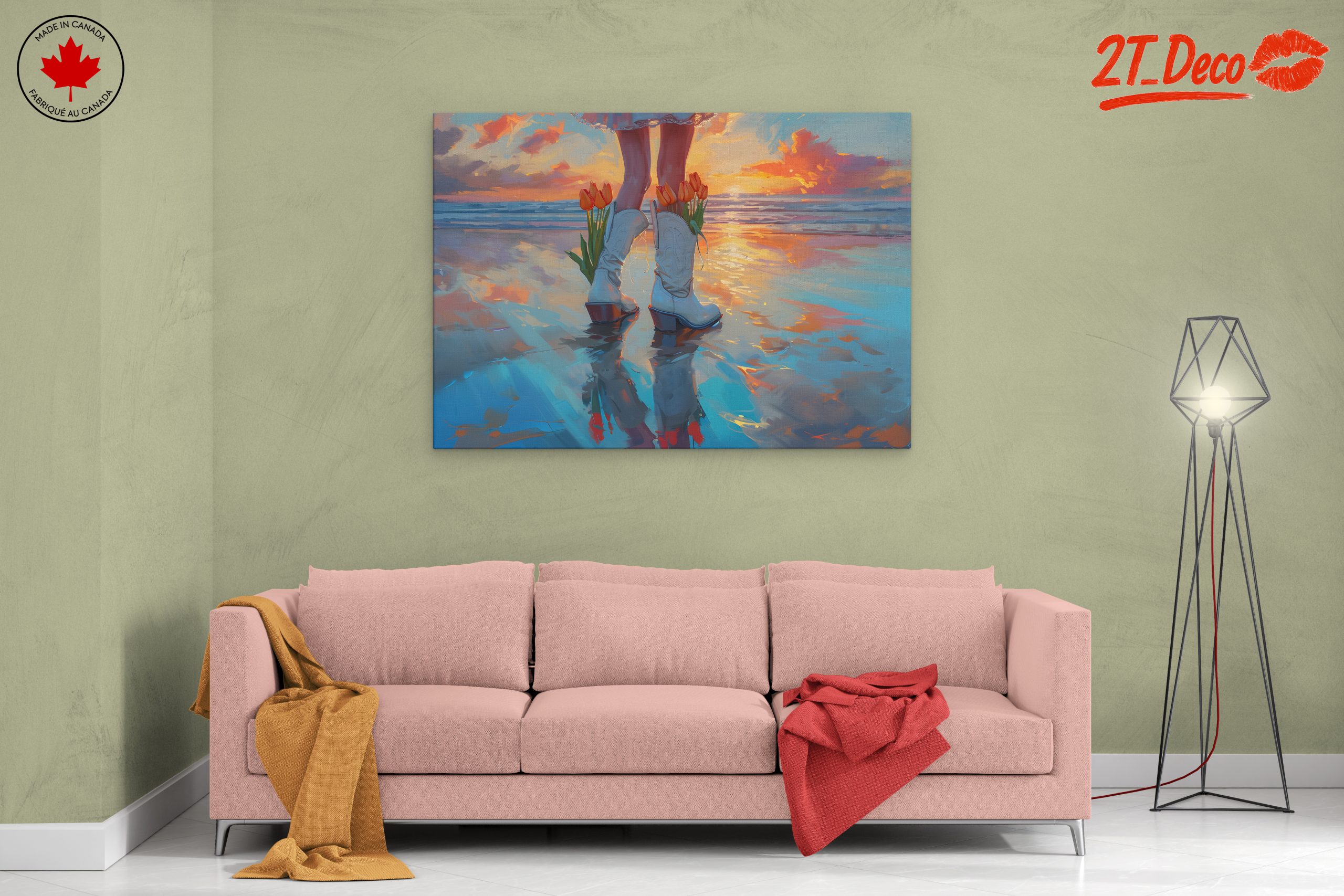 Stylish Sunset Portrait with Flowers - Image 2