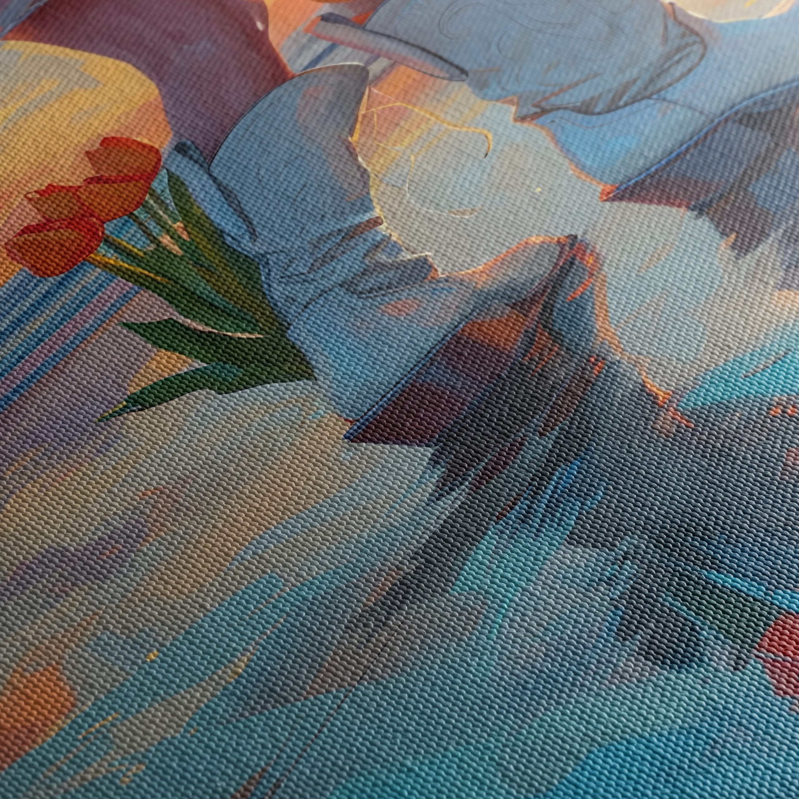 Stylish Sunset Portrait with Flowers - Image 5