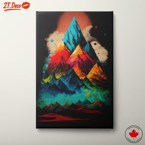 Vibrant Dynamic Mountain Landscape Artwork