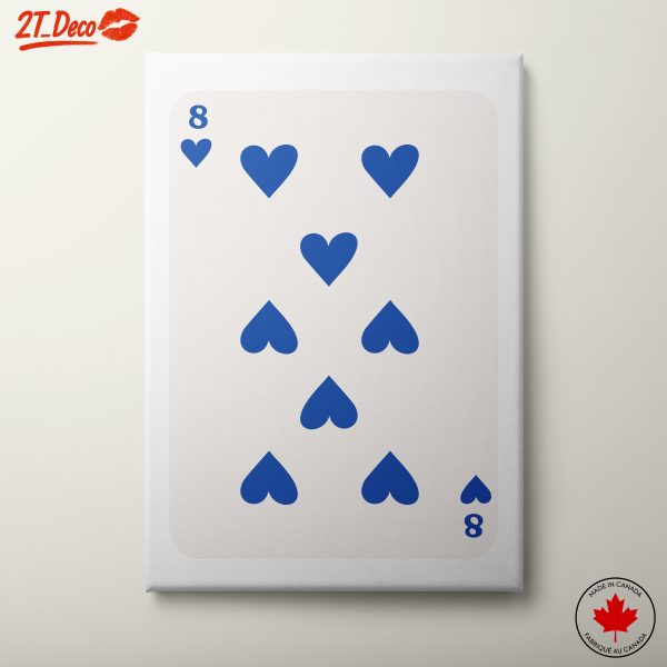 Blue Hearts Eight Playing Card Design
