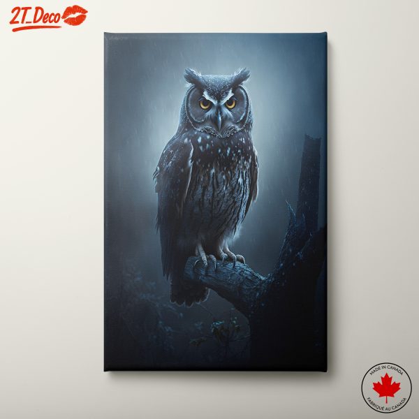 Majestic Owl Art in Dark Forest
