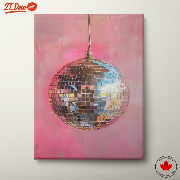 Disco Ball Against Vibrant Background