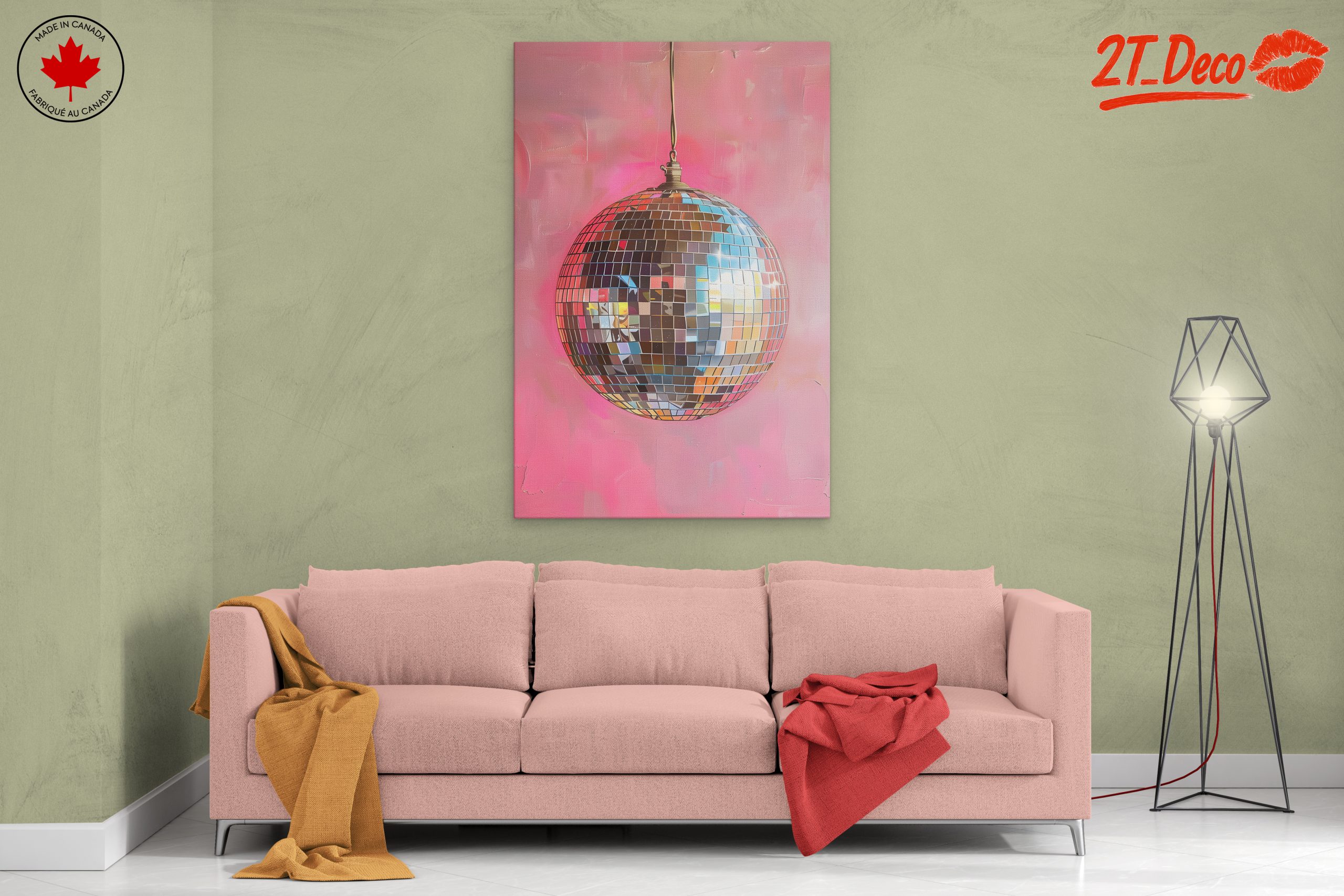 Disco Ball Against Vibrant Background - Image 2