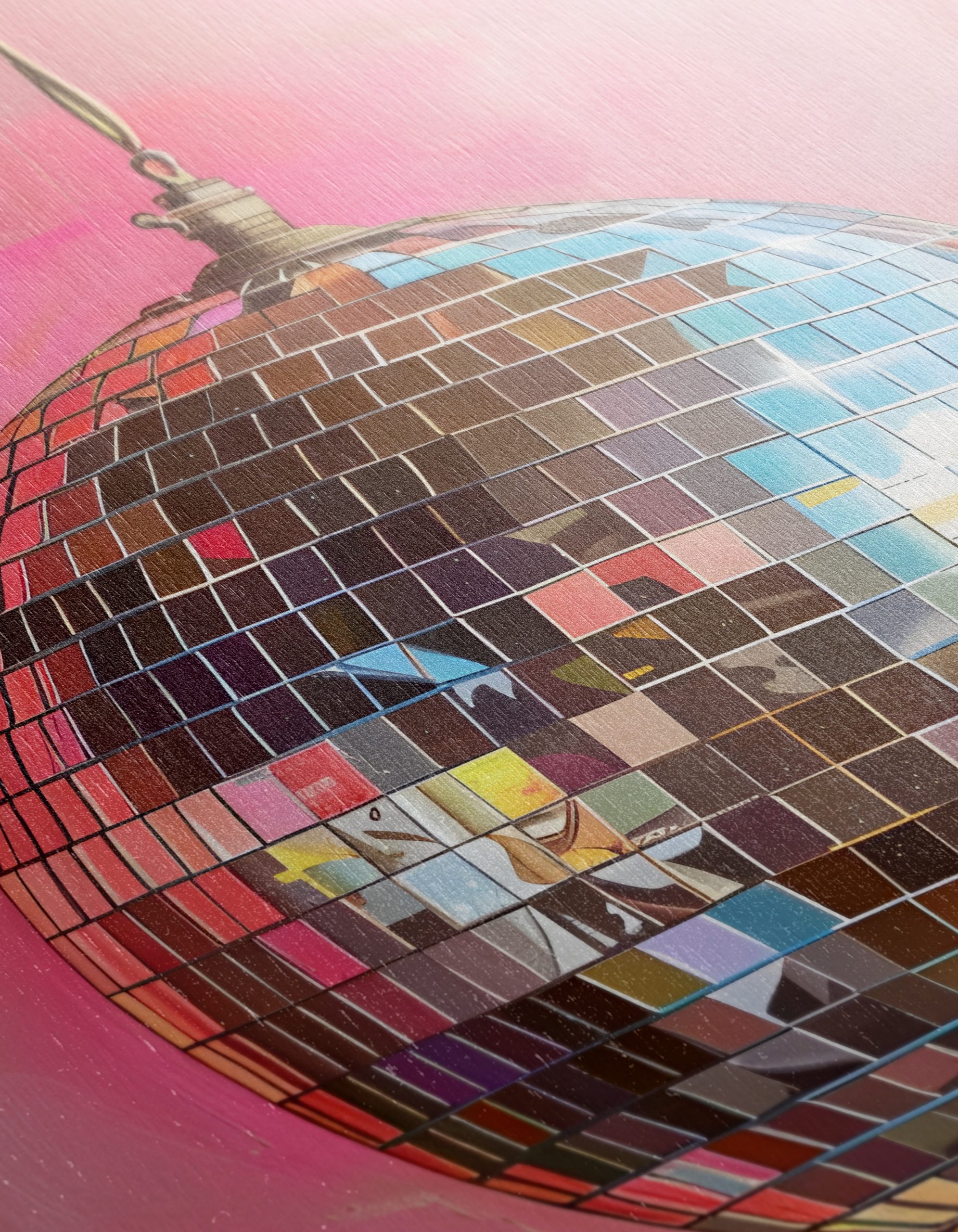 Disco Ball Against Vibrant Background - Image 12