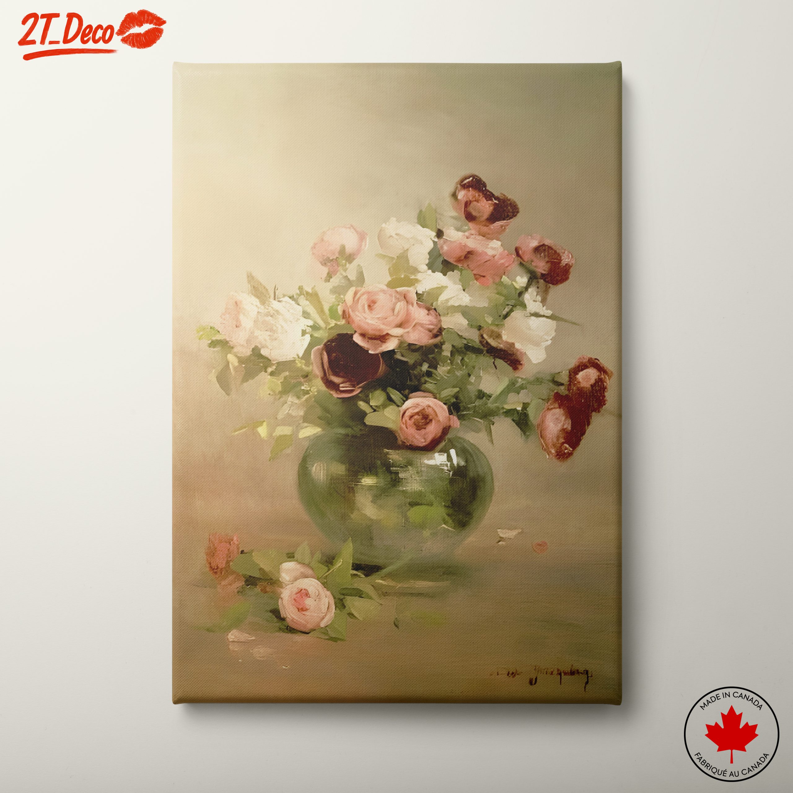 Beautiful Floral Arrangement in a Green Vase