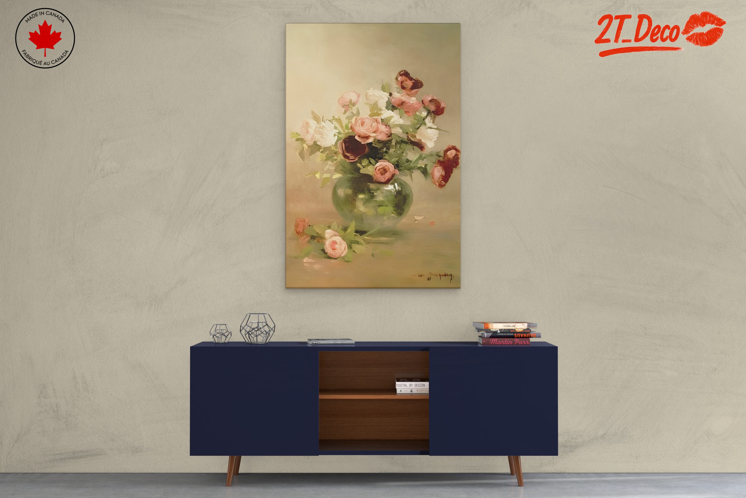 Beautiful Floral Arrangement in a Green Vase - Image 3