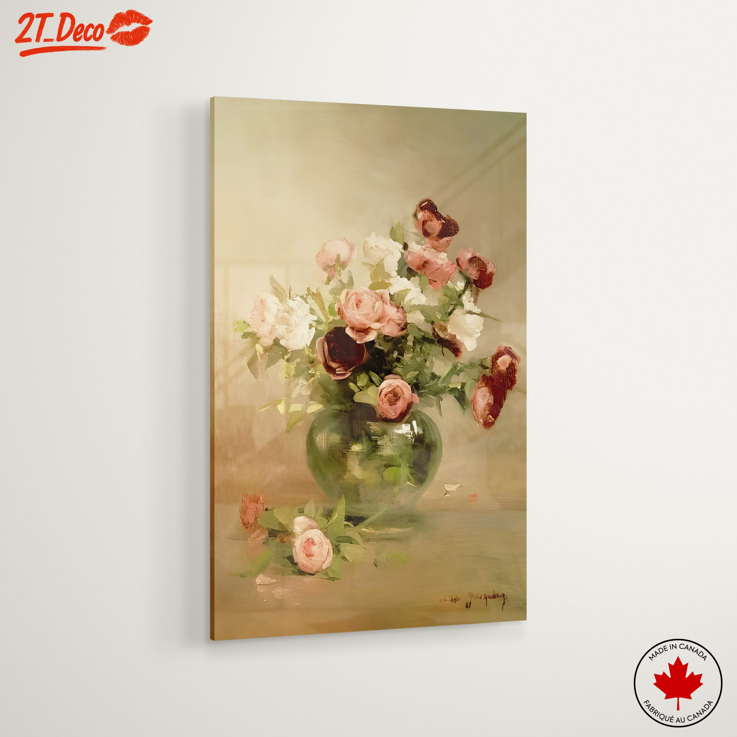 Beautiful Floral Arrangement in a Green Vase - Image 6