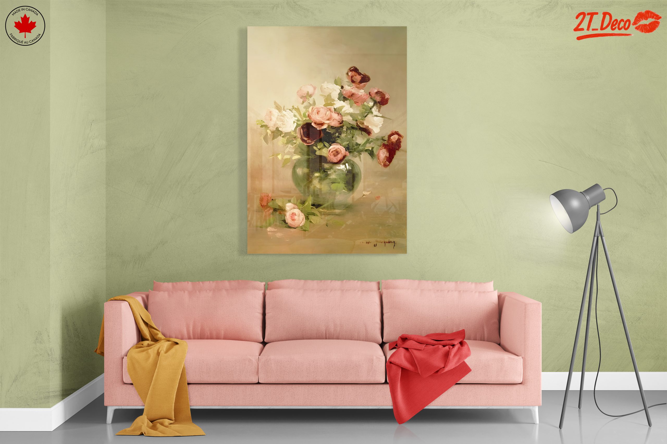 Beautiful Floral Arrangement in a Green Vase - Image 7