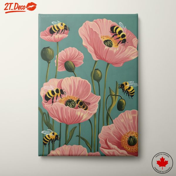 Bees and Poppies in Bloom