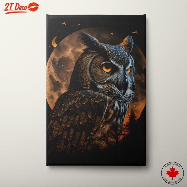 Majestic Owl Under the Full Moon