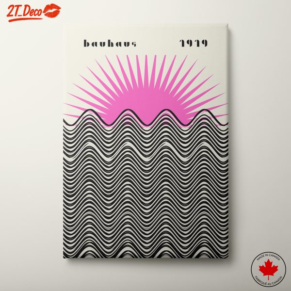 Bauhaus Style Sun and Waves Art