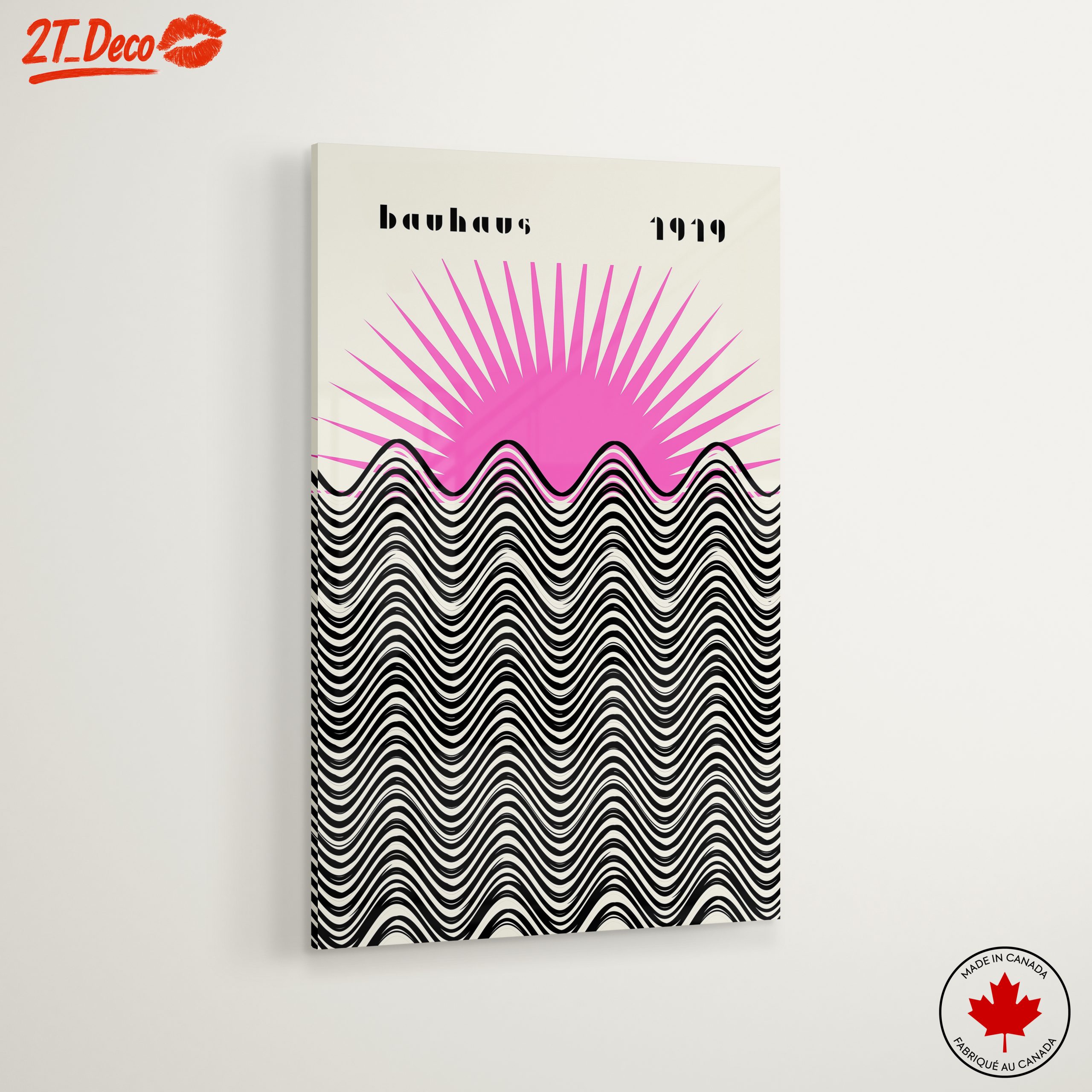 Bauhaus Style Sun and Waves Art - Image 6