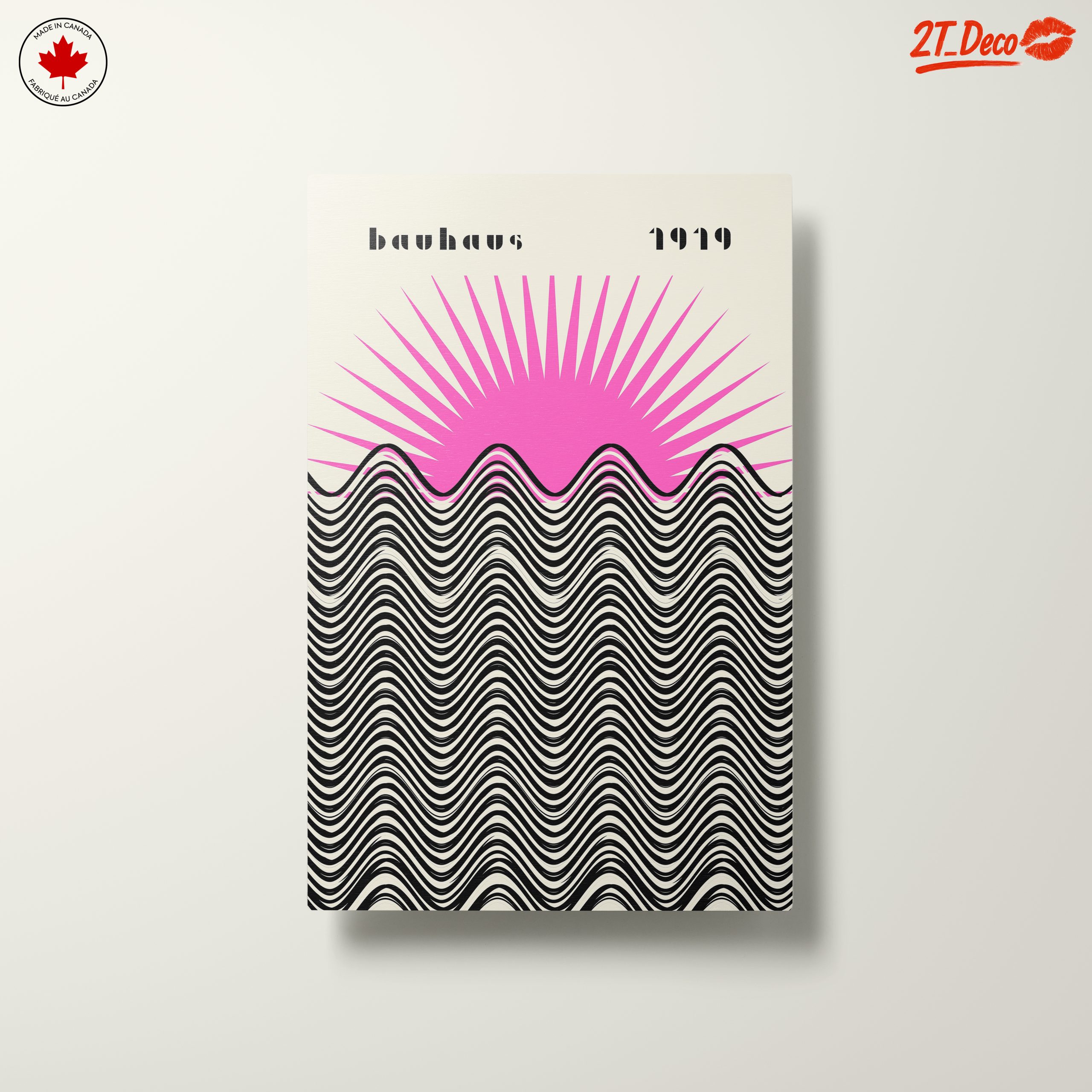 Bauhaus Style Sun and Waves Art - Image 10