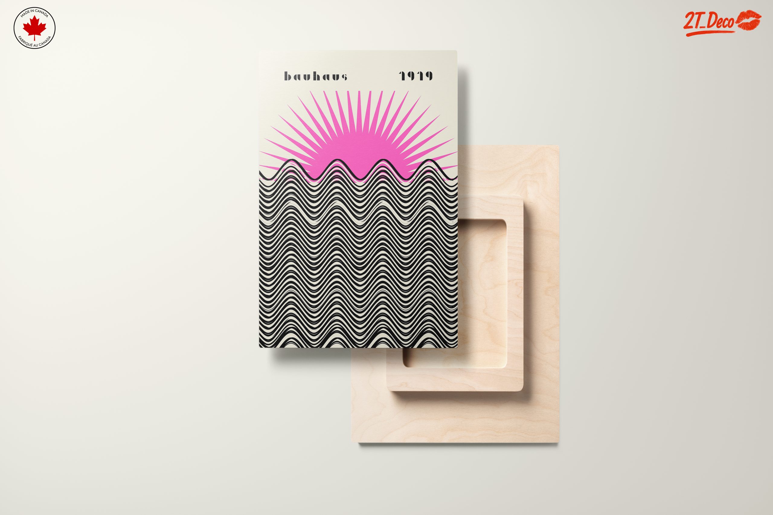Bauhaus Style Sun and Waves Art - Image 11