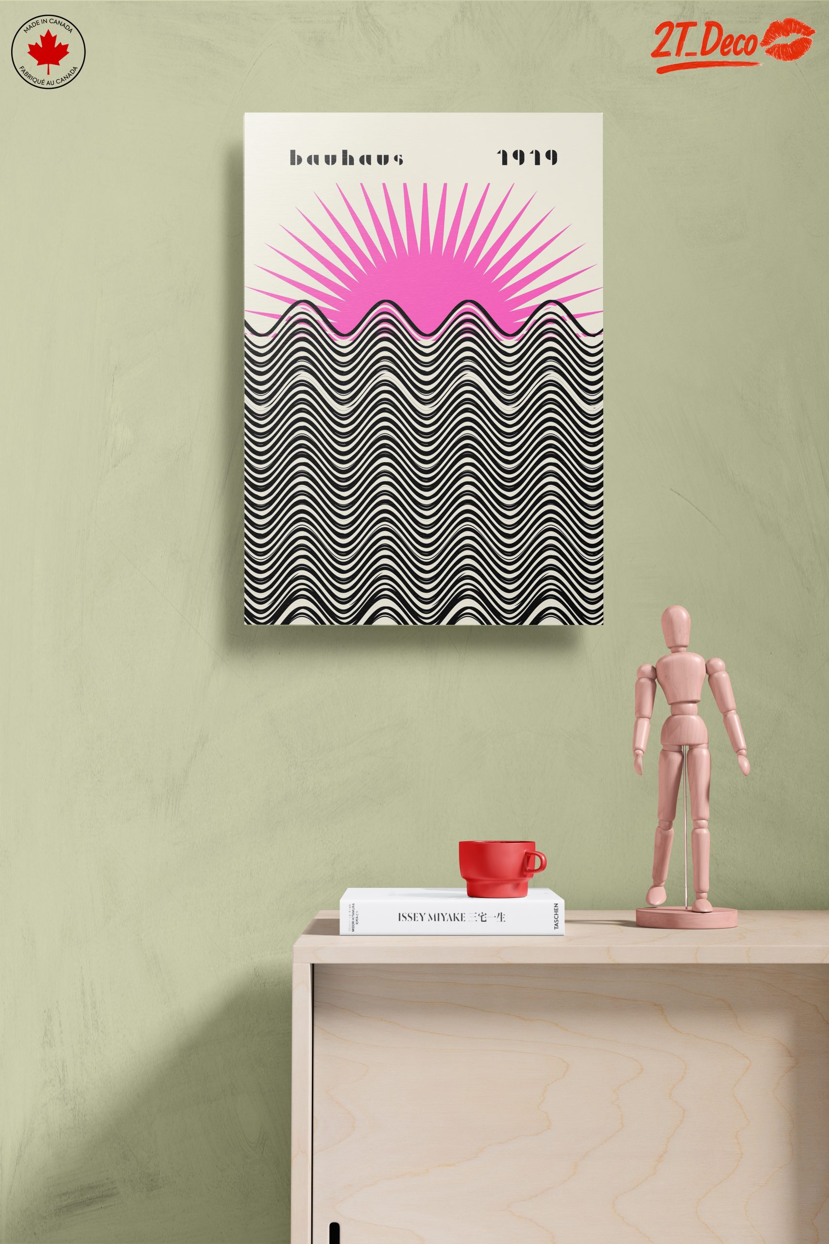 Bauhaus Style Sun and Waves Art - Image 14