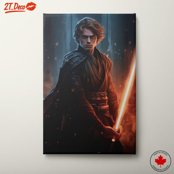 Dynamic Fantasy Character Art Featuring Iconic Lightsaber Warrior
