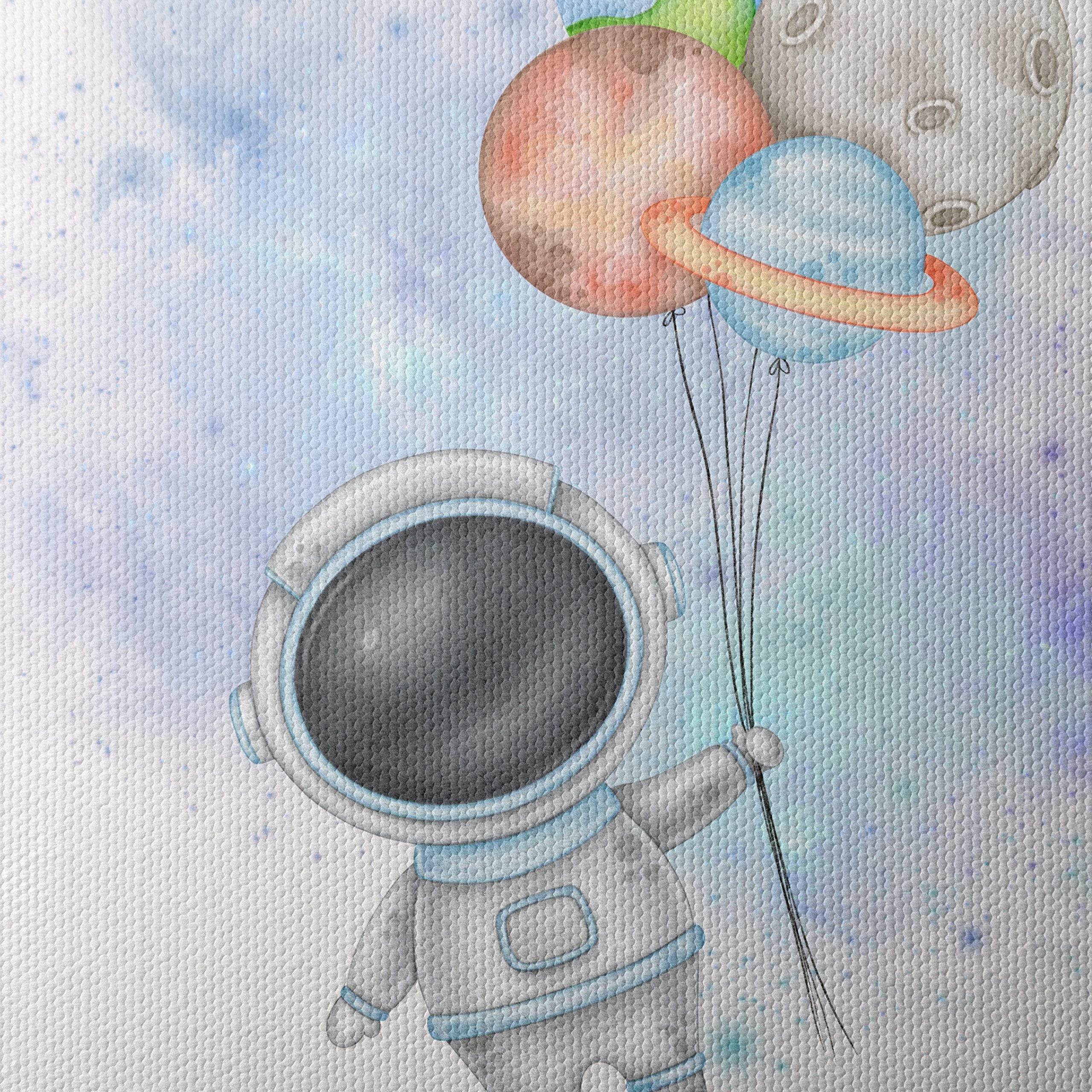 Astronaut with Planet Balloons Following Dreams - Image 4