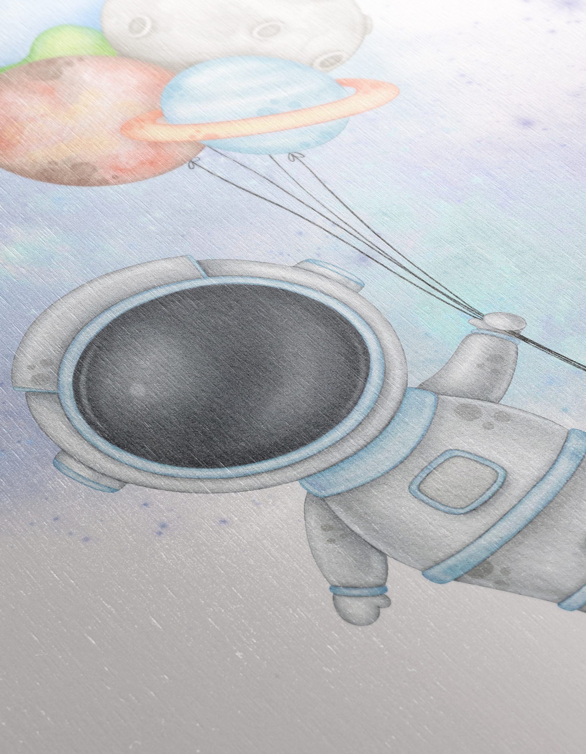 Astronaut with Planet Balloons Following Dreams - Image 12