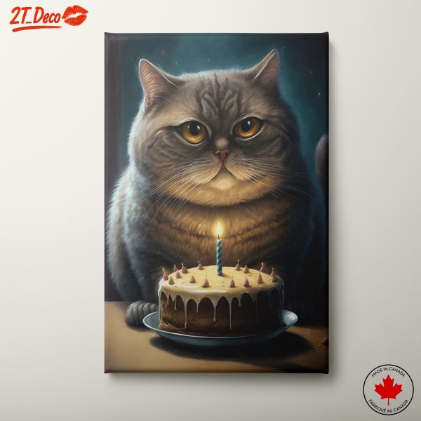 Adorable Cat Birthday Celebration Art