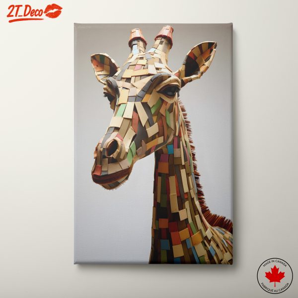 Mosaic Giraffe Art in Stylish Colors