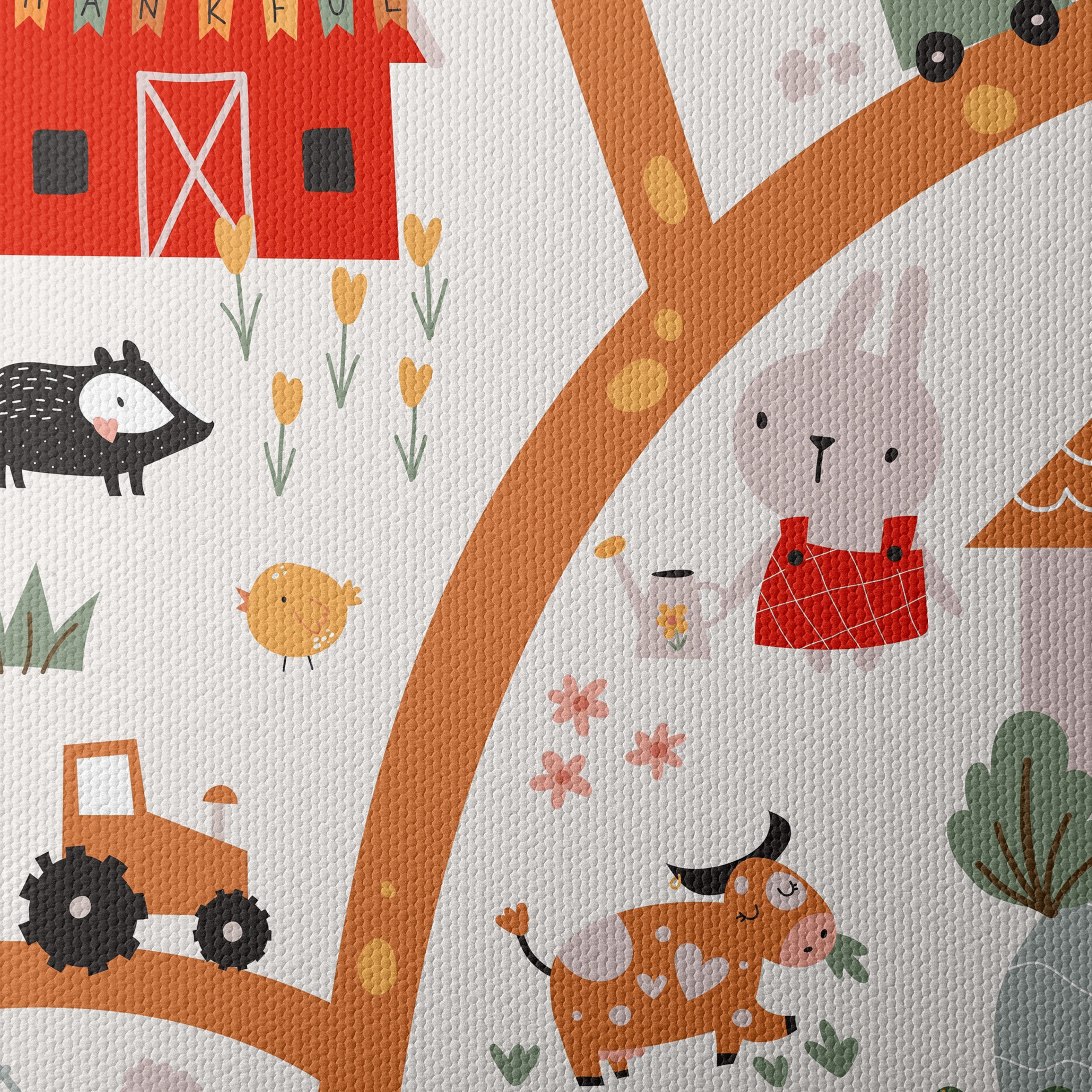 Whimsical Farm Animals Scene Art - Image 4