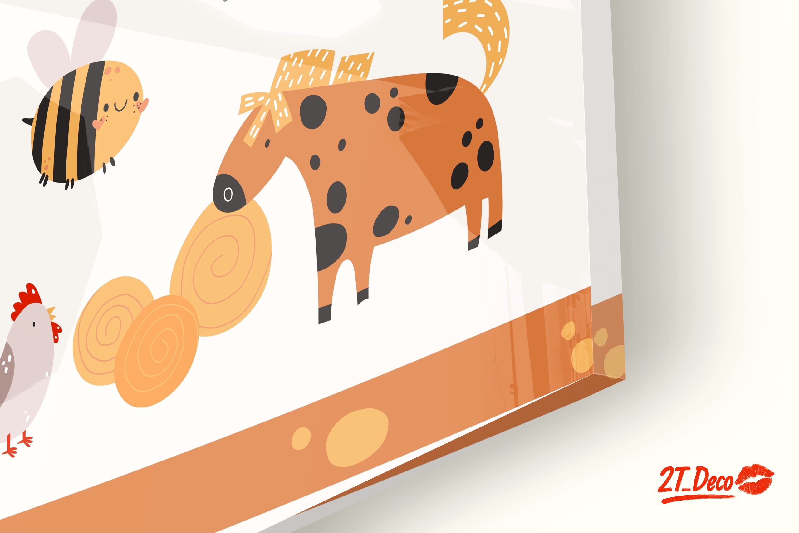 Whimsical Farm Animals Scene Art - Image 9