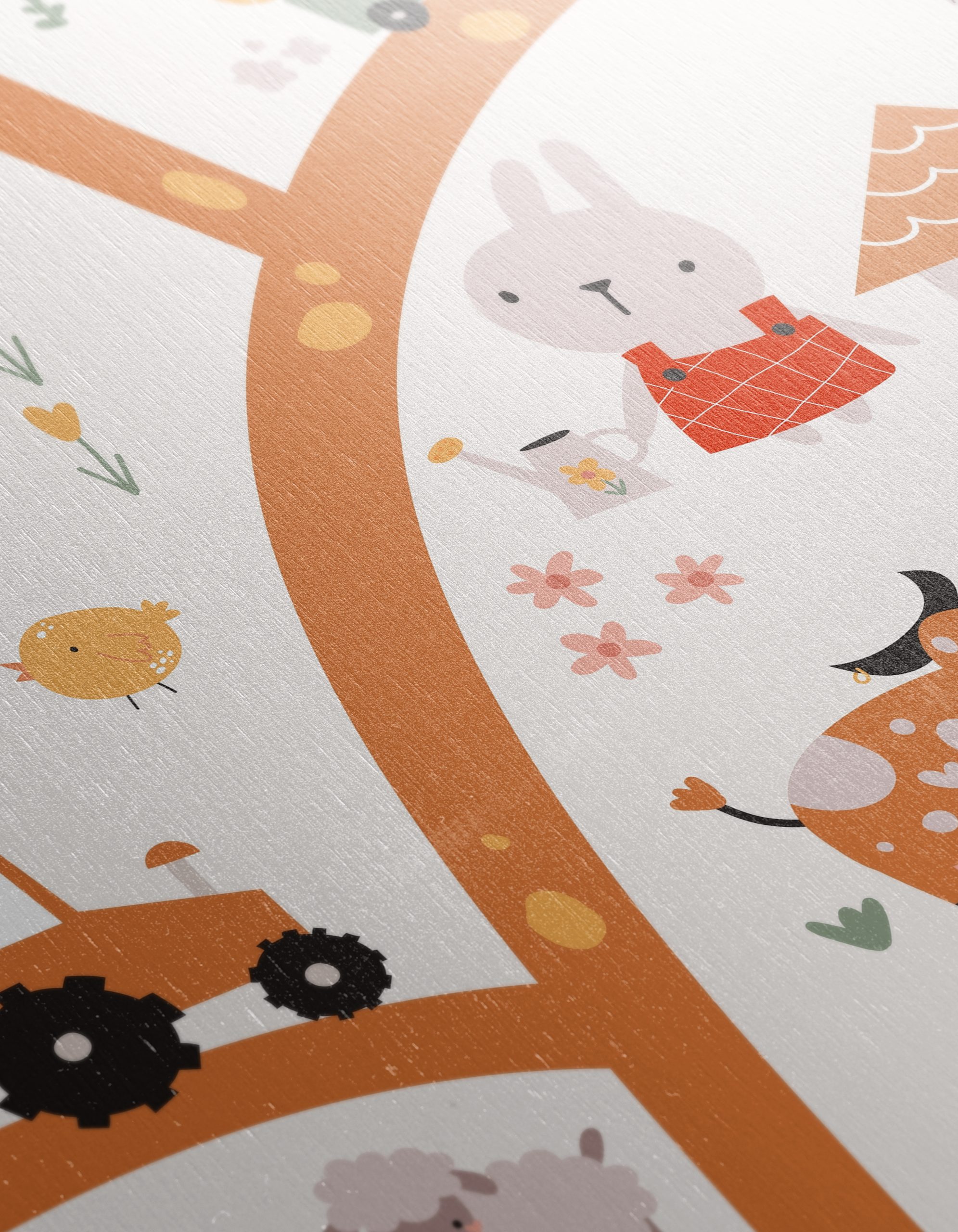 Whimsical Farm Animals Scene Art - Image 12