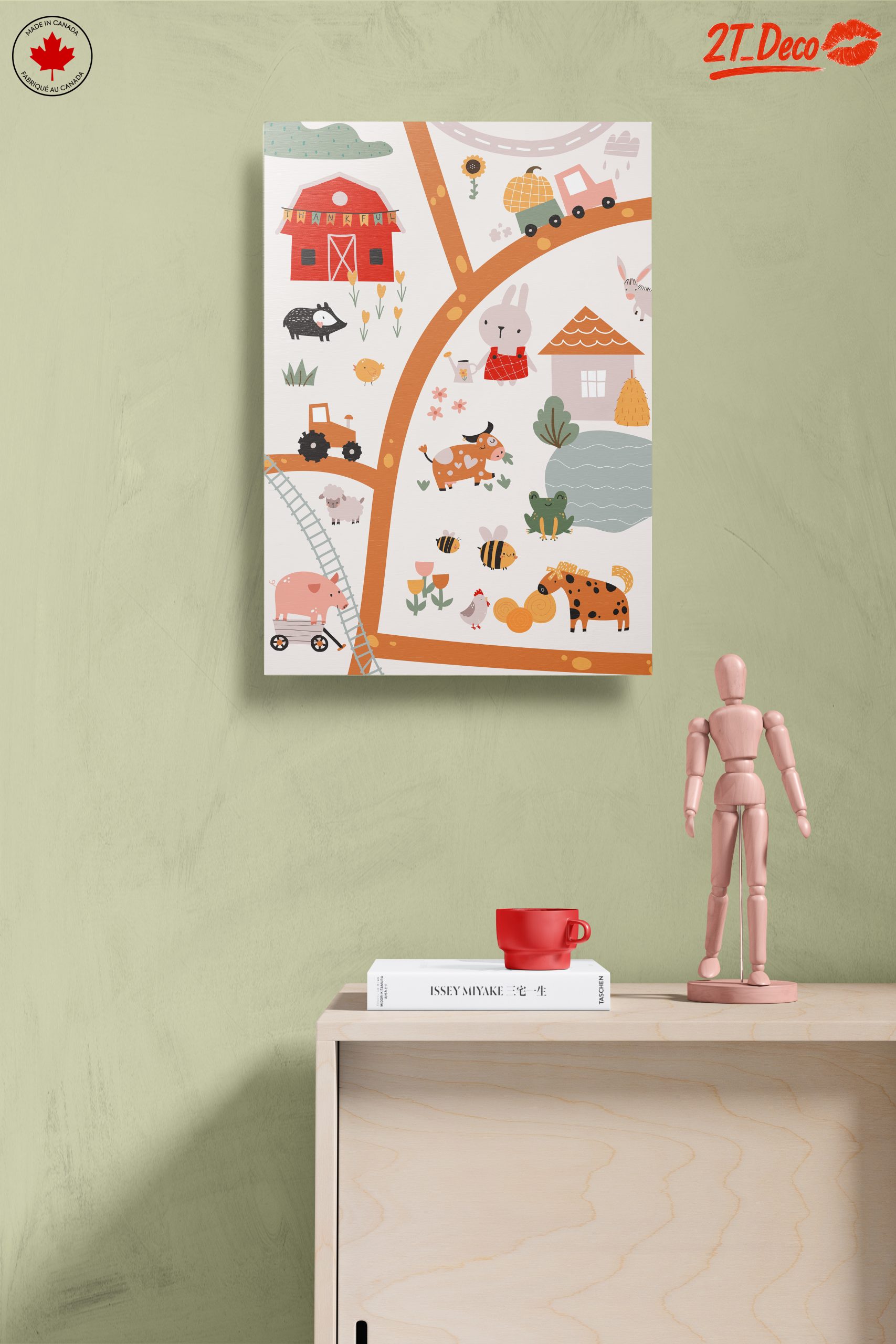 Whimsical Farm Animals Scene Art - Image 14