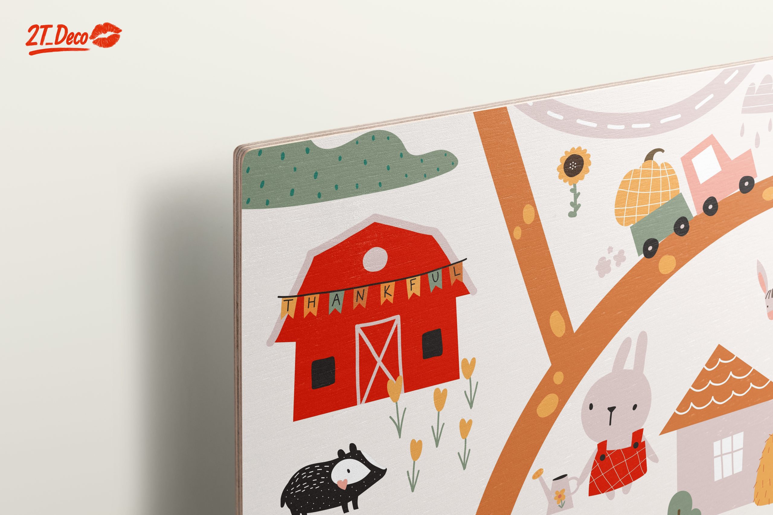 Whimsical Farm Animals Scene Art - Image 15
