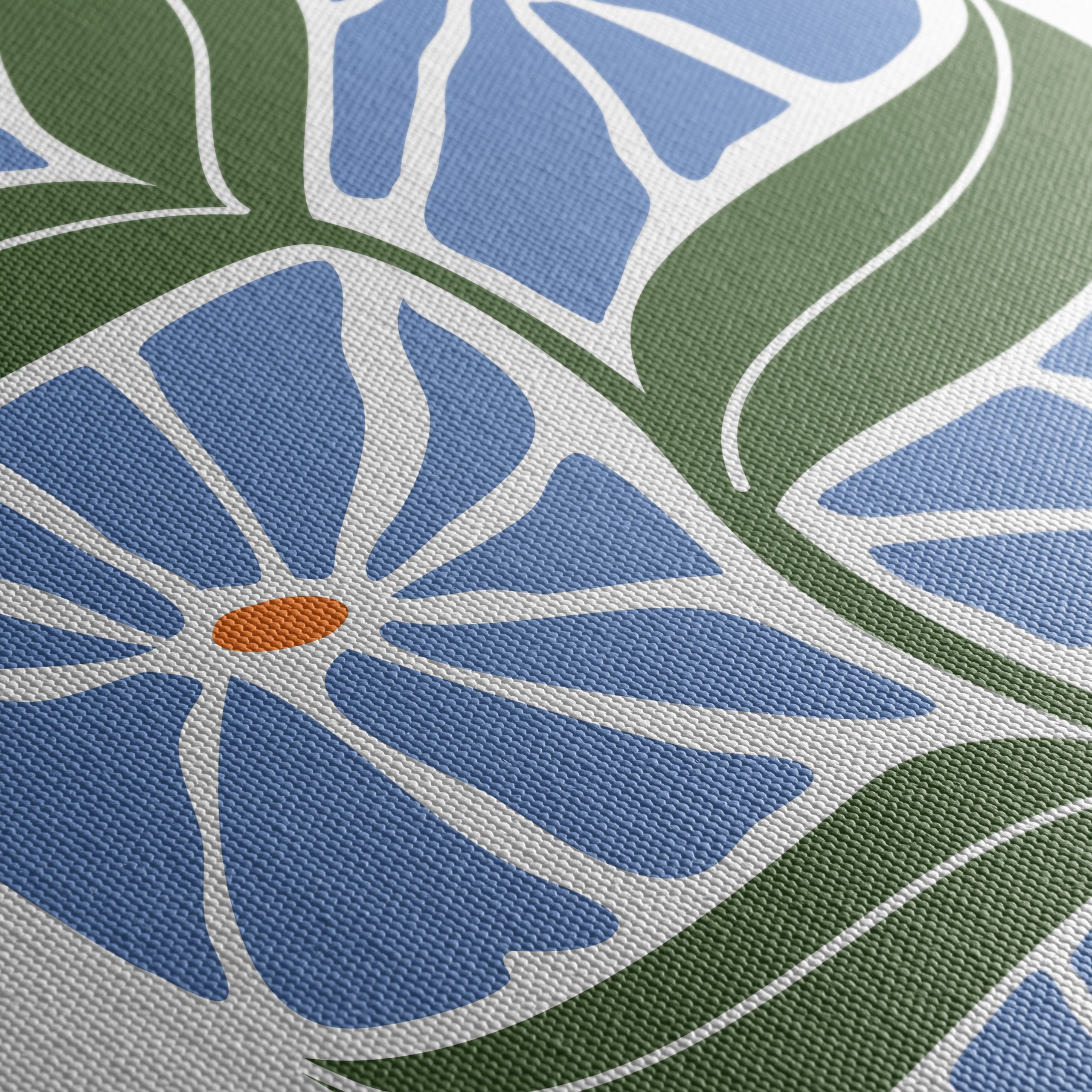 Stylized Floral Design with Blue Flowers - Image 5