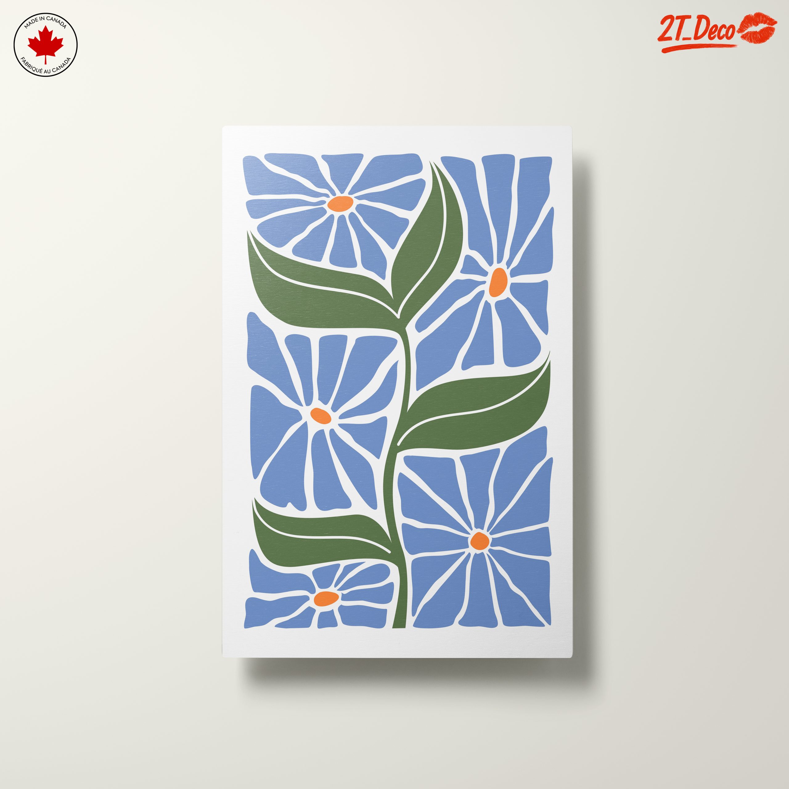 Stylized Floral Design with Blue Flowers - Image 10