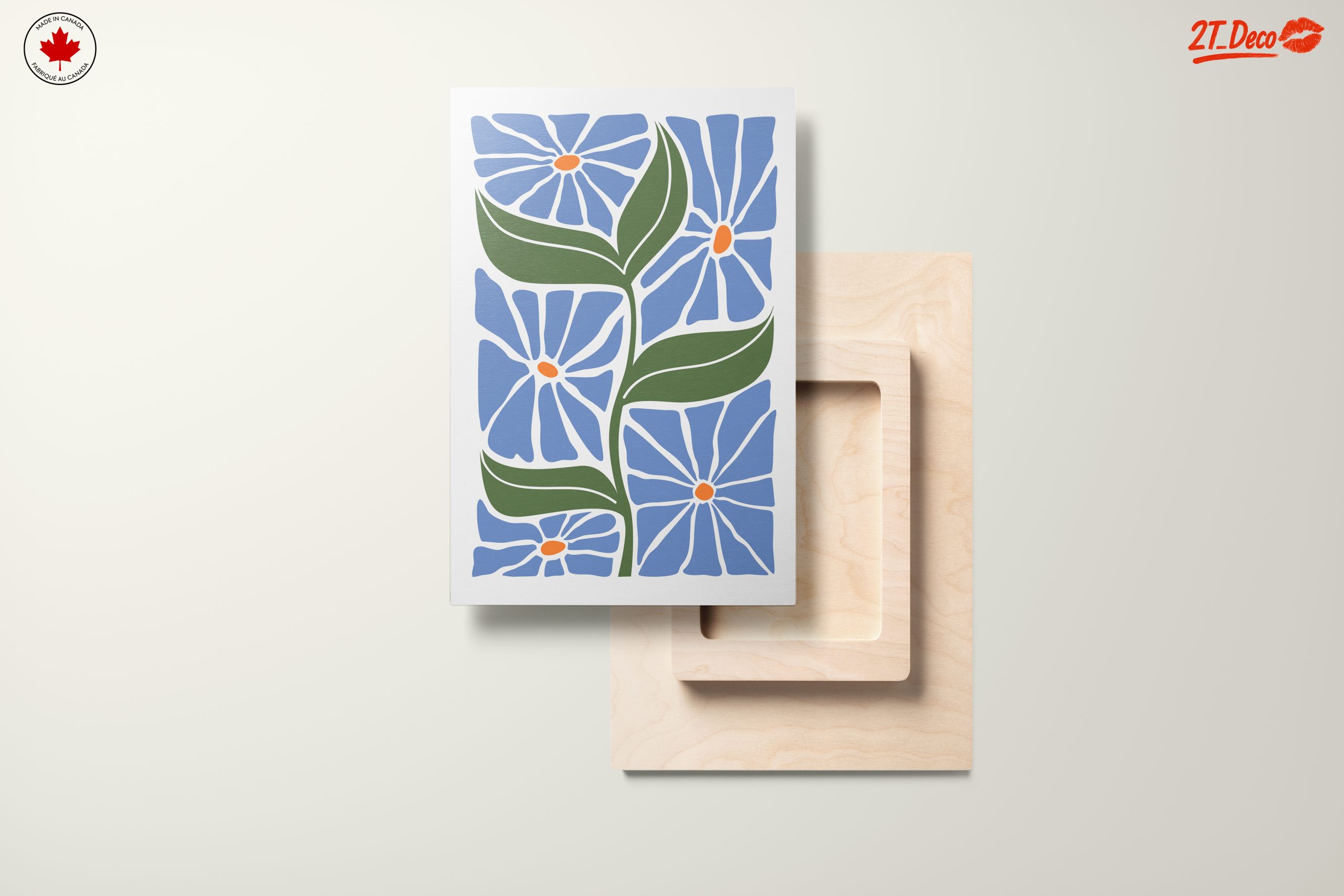 Stylized Floral Design with Blue Flowers - Image 11