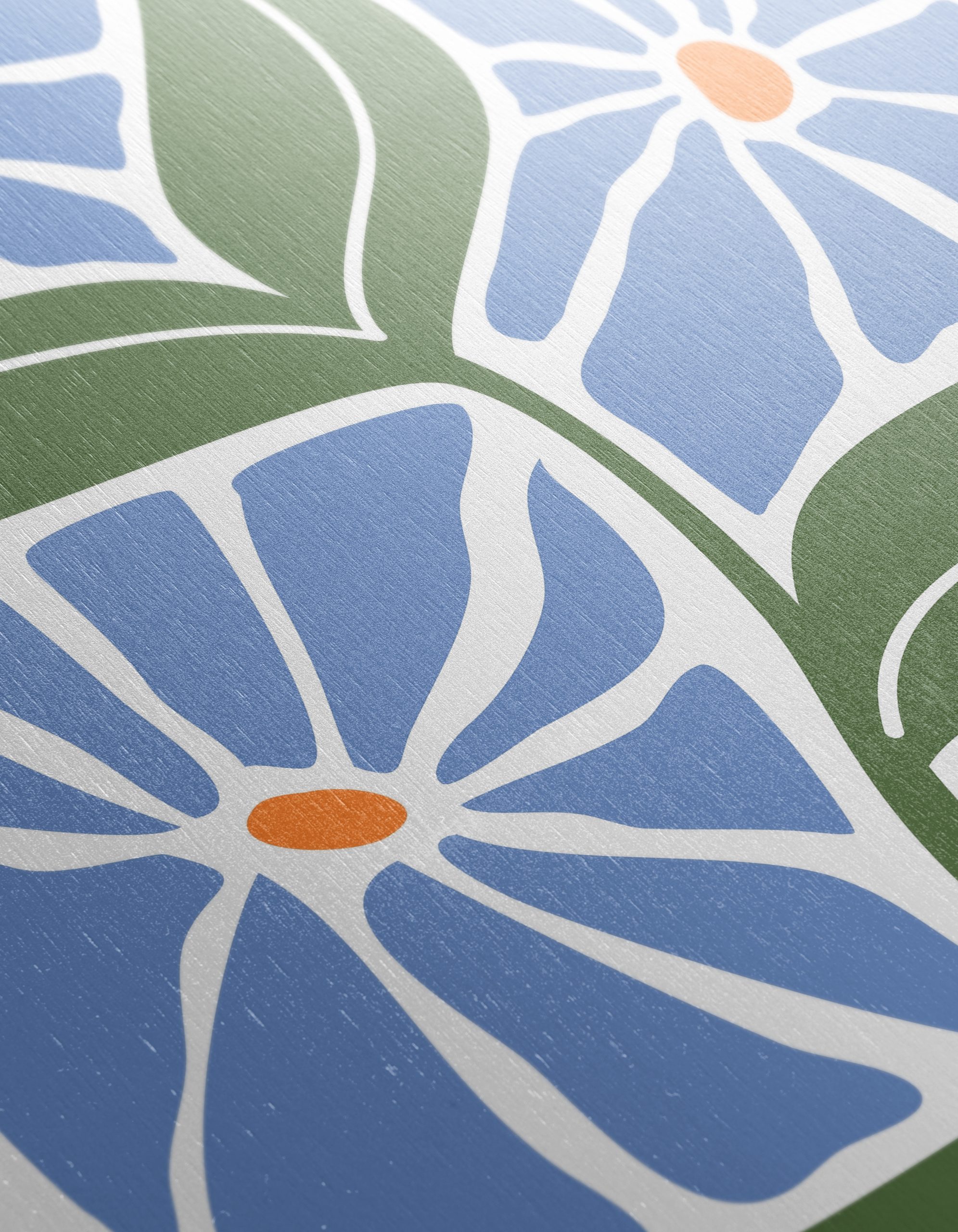 Stylized Floral Design with Blue Flowers - Image 12