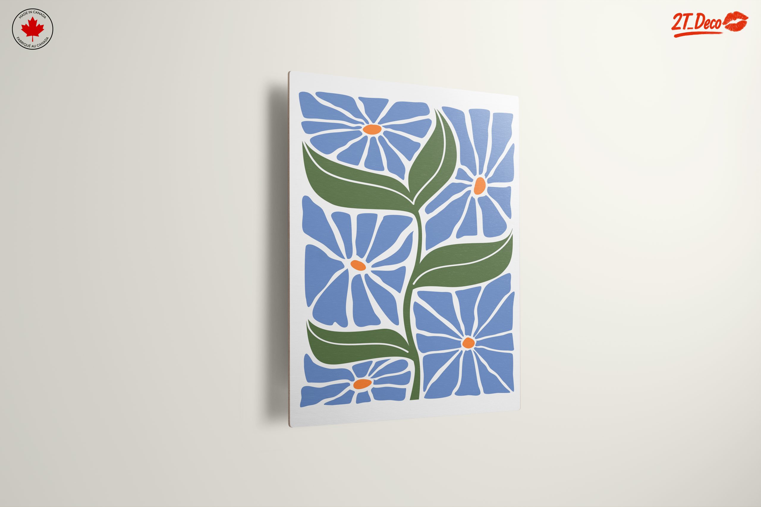 Stylized Floral Design with Blue Flowers - Image 13