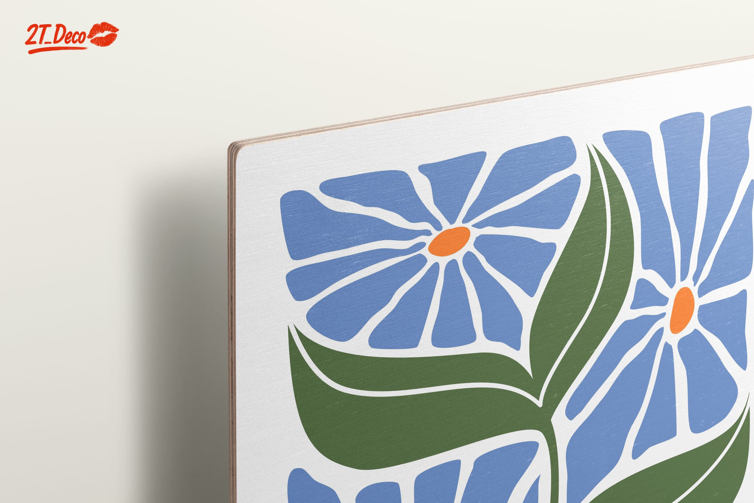 Stylized Floral Design with Blue Flowers - Image 15