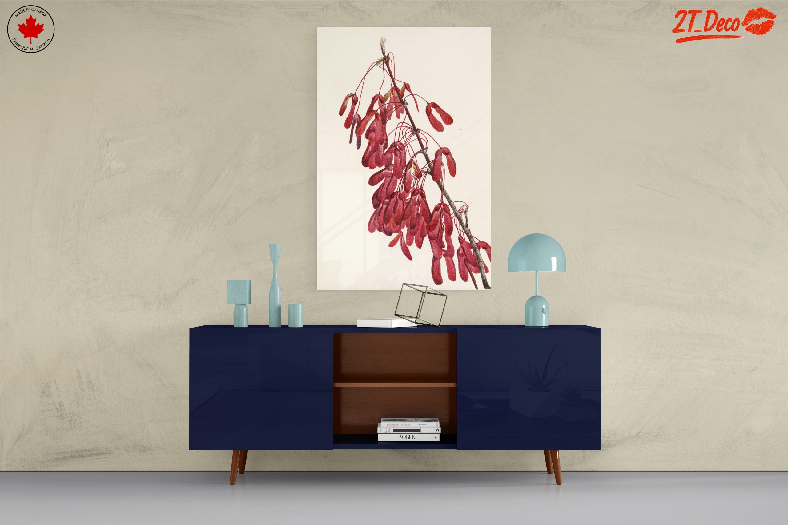 Elegant Botanical Artwork of Red Samaras - Image 8