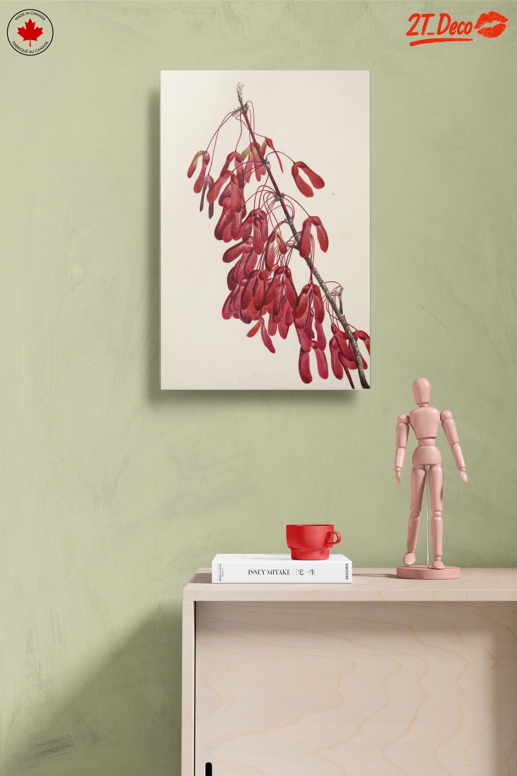 Elegant Botanical Artwork of Red Samaras - Image 14