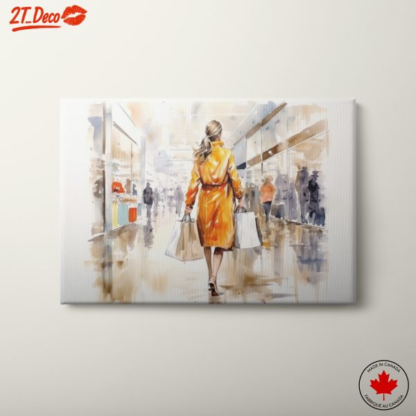 Stylish Woman in Urban Shopping Scene