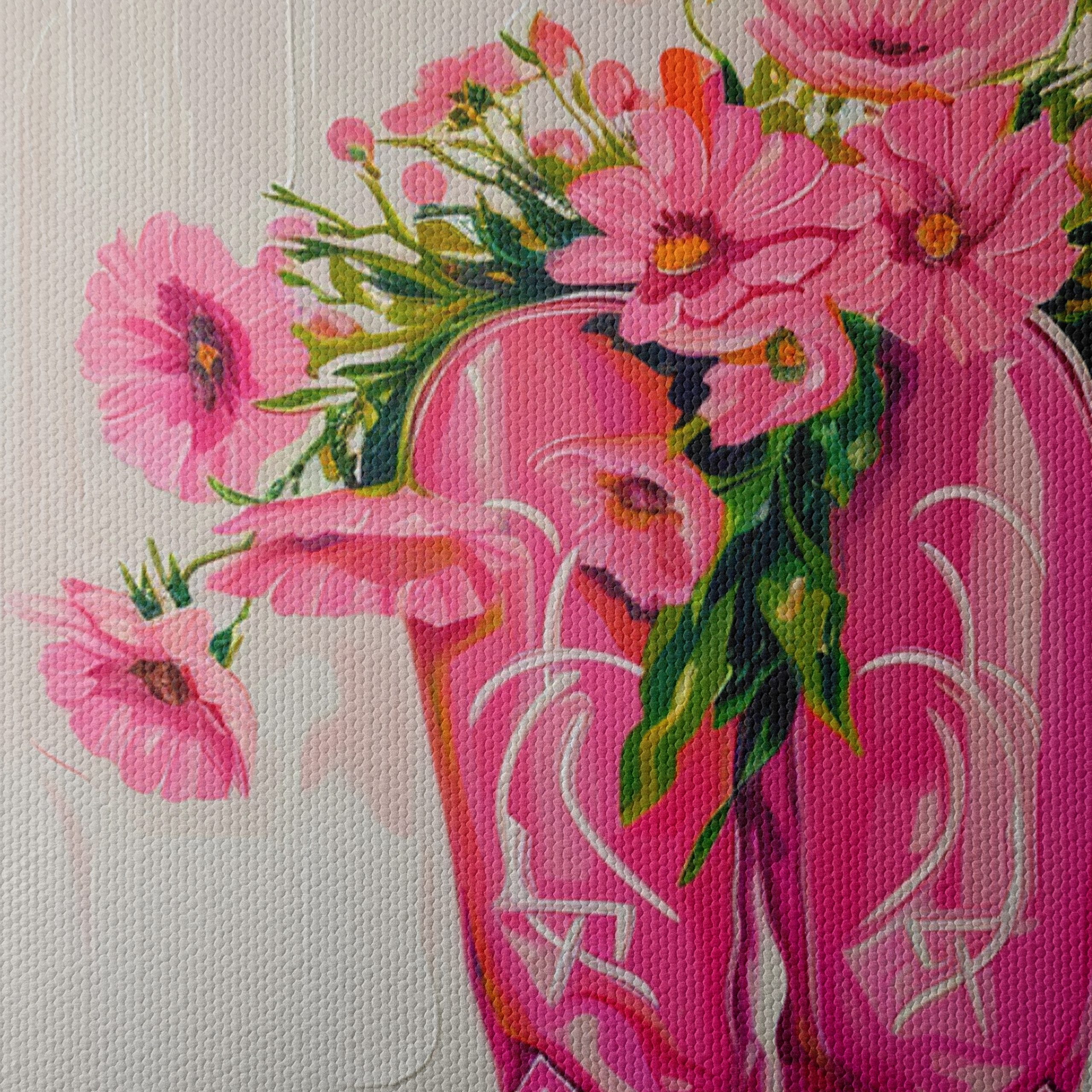 Pink Cowboy Boots with Flowers Art - Image 4