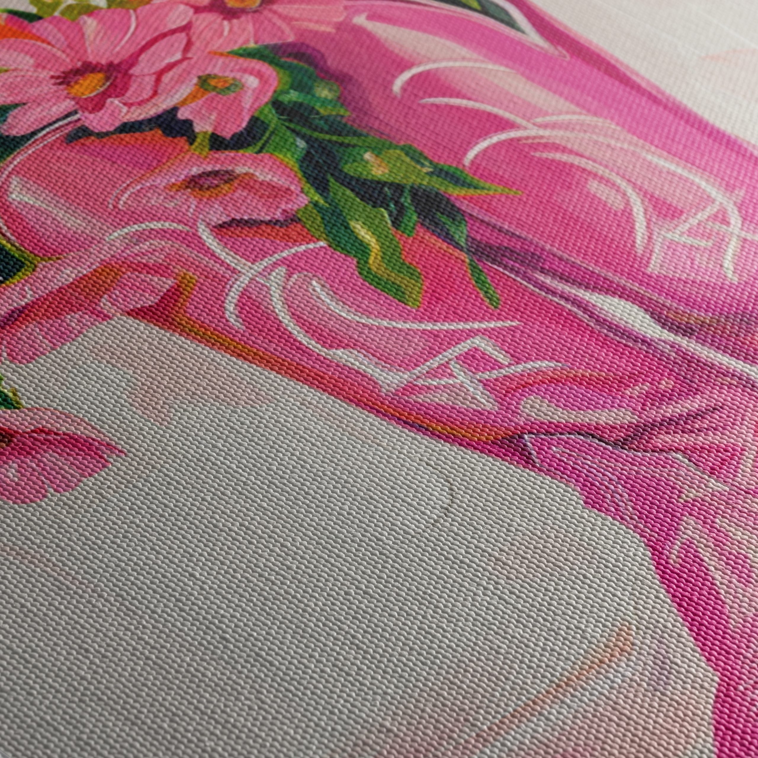 Pink Cowboy Boots with Flowers Art - Image 5