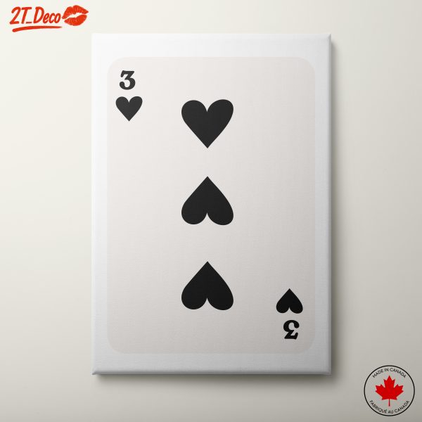 Three of Hearts Playing Card Design 2