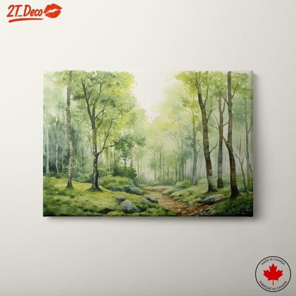 Serene Forest Landscape in Watercolor